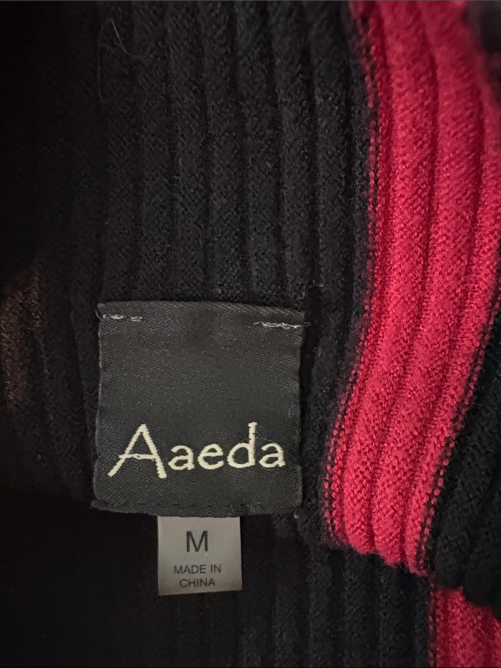 Black & Red Vertical Stripe Ribbed Sweater - Picture 9 of 10